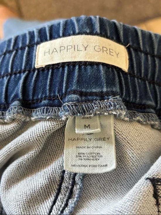 Happily Grey High-Rise Wide-Leg Drawstring Jeans -Oversized Women’s Size Medium - Picture 2 of 6